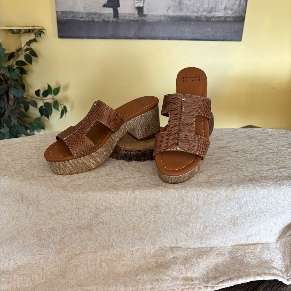 Donald J. Pliner Brown Platform Heels